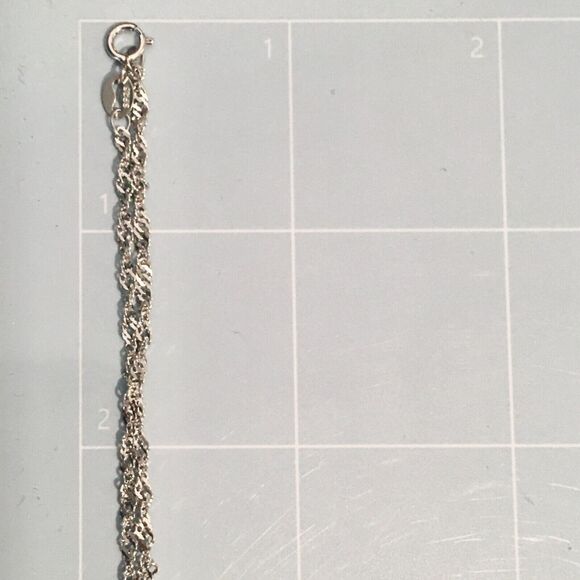 Cross Necklace Sterling Silver Cubic Zirconia Pendant 925 17in Twist Chain - Picture 11 of 14